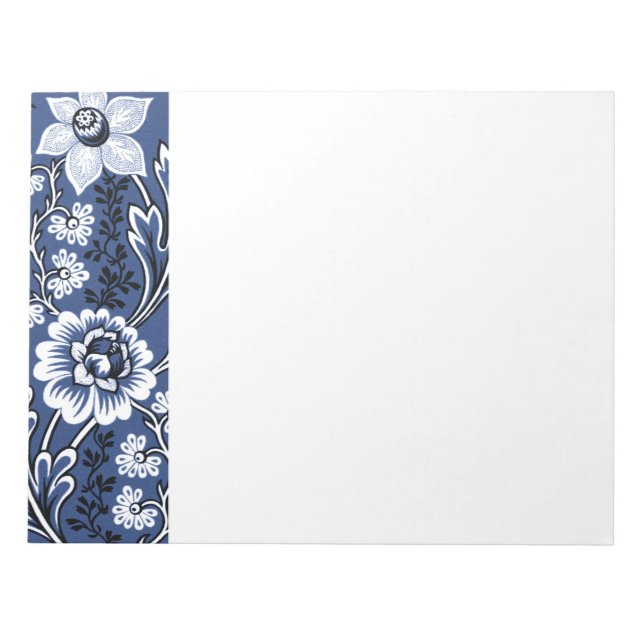 Bloco De Notas Flores Fantásticas (Azul) Arte Refinado (Frente)