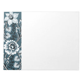 Bloco De Notas Flores Fantásticas (Slate Teal) Arte Refinado