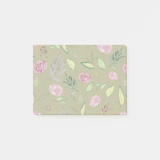 Bloco De Notas Flores Festivas em Aquarela 5 (Frente)
