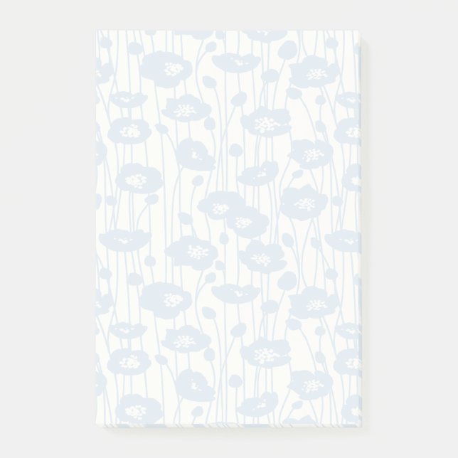 Bloco De Notas Flores Frescas | Azul Pó - Neutro (Frente)