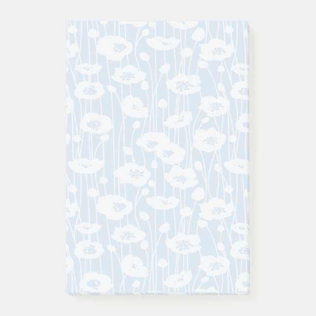 Bloco De Notas Flores Frescas | Neutro - Azul Pó (Frente)