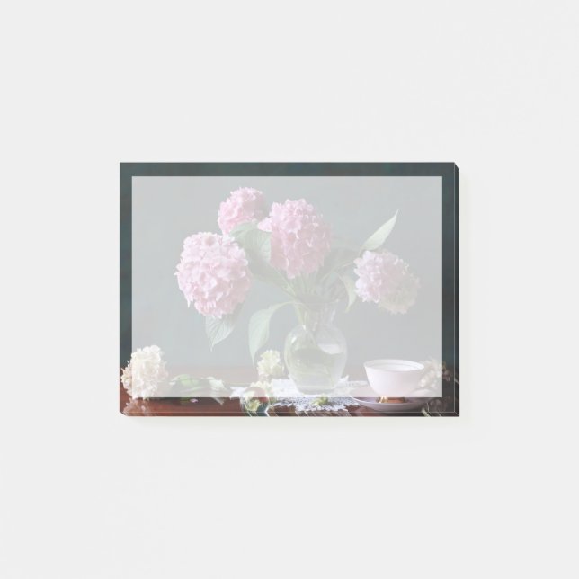 Bloco De Notas Flores | Hydrangeas em Vase (Frente)