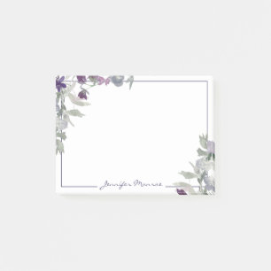 Bloco De Notas Flores impermeáveis e púrpuras de aquarela persona