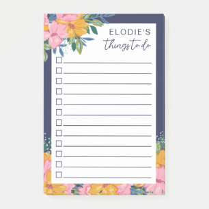 Bloco De Notas Flores Lindas e Exuberantes - Lista de Tarefas com