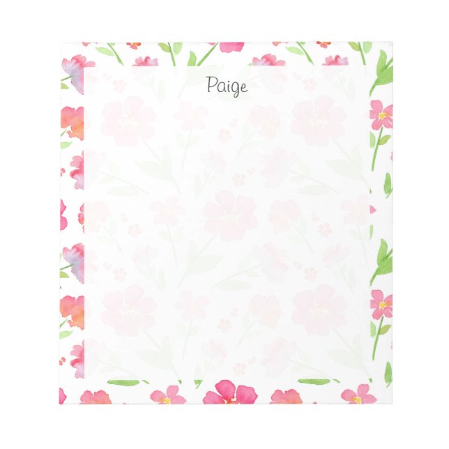 Bloco De Notas Flores Mistas de Aquarela 2 (Frente)