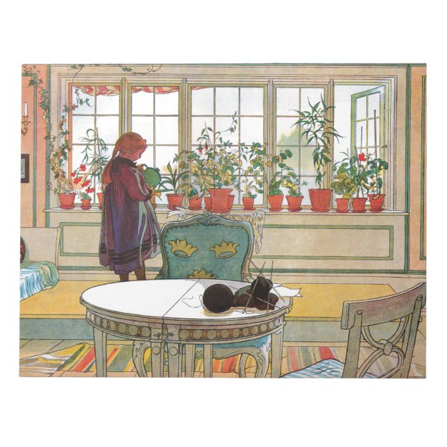 Bloco De Notas Flores no muro de Carl Larsson (Frente)