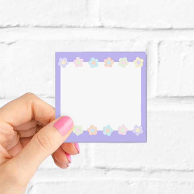 Bloco De Notas Flores Pastel Roxas Fofas (Criador carregado)