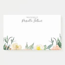 Bloco De Notas Flores Rosa E Pêssego Da Mesa De