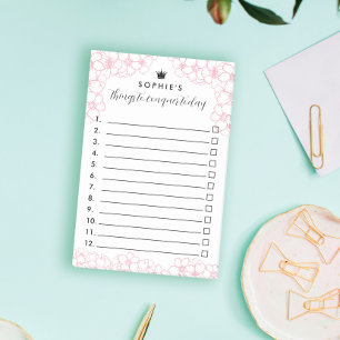 Bloco De Notas Flores Rosa Princesas Coisas De Coroa Para Conquis