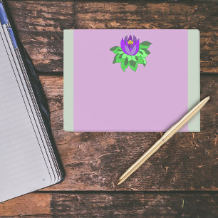 Bloco De Notas Flores Roxas Vibrantes
