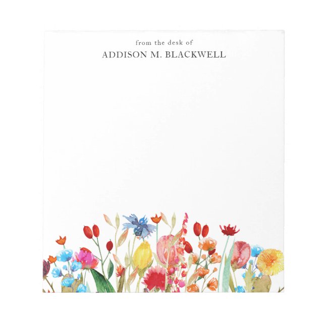 Bloco De Notas Flores Selvagens De Verão Da Mesa De (Frente)