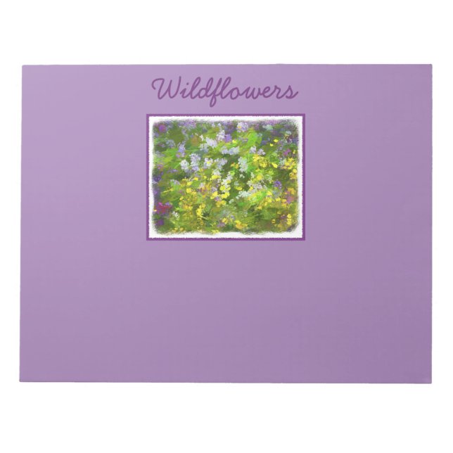 Bloco De Notas Flores Selvagens Impasto - Arte Flor Original (Frente)