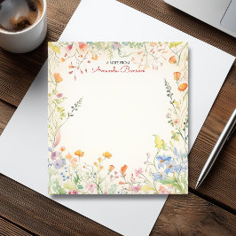 Bloco De Notas Flores Selvagens Moles Pastel Floral