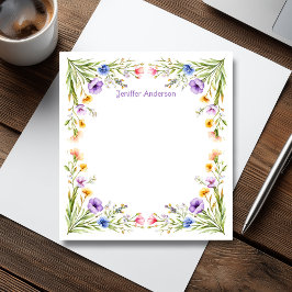 Bloco De Notas Flores Selvagens Poppies e Cornflower Floral