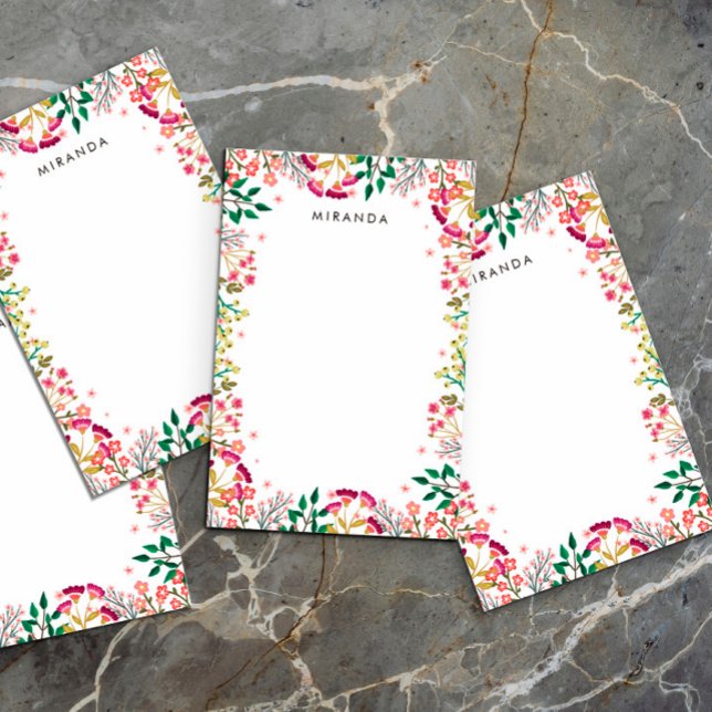 Bloco De Notas Flores Selvagens Rosa e Violeta Boho (Criador carregado)