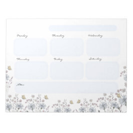 Bloco De Notas Flores silvestres com borboleta