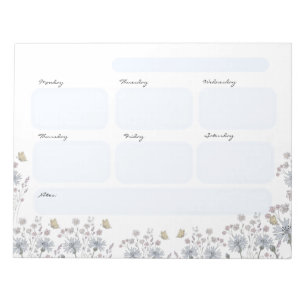 Bloco De Notas Flores silvestres com borboleta