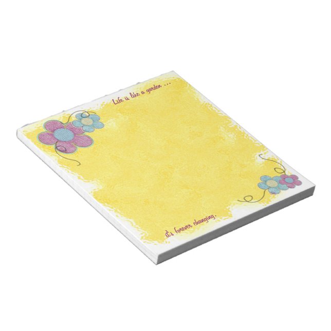 Bloco De Notas Flores texturizadas (amarelas) (Inclinado)