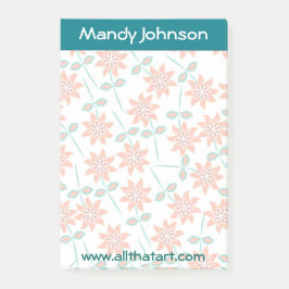 Bloco De Notas Flores Vermelhas Desbotadas Personalizadas do Bloc