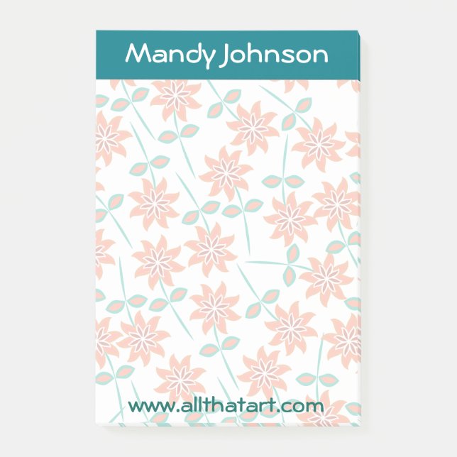 Bloco De Notas Flores Vermelhas Desbotadas Personalizadas do Bloc (Frente)