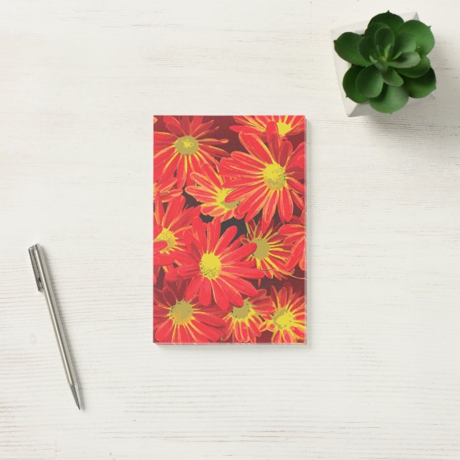 Bloco De Notas Flores Vermelhas e Amarelas 1 (Escritótio)