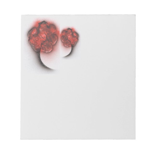 Bloco De Notas Flores Vermelhas Enfrentadas (Frente)