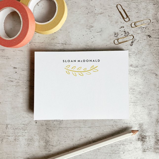Bloco De Notas Floresceu + Notas Adhesivas Mínimas (Flourished + Minimal Post-It Notes)