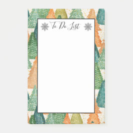 Bloco De Notas Floresta Colorida da Lista do Natal A Fazer Evergr