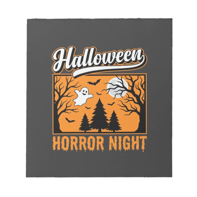 Bloco De Notas Floresta de Fantasmas Retro da Noite de Terror do  (Frente)