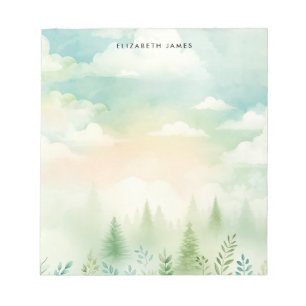 Bloco De Notas Floresta de Pizza Rustic Watercolor Personalizada