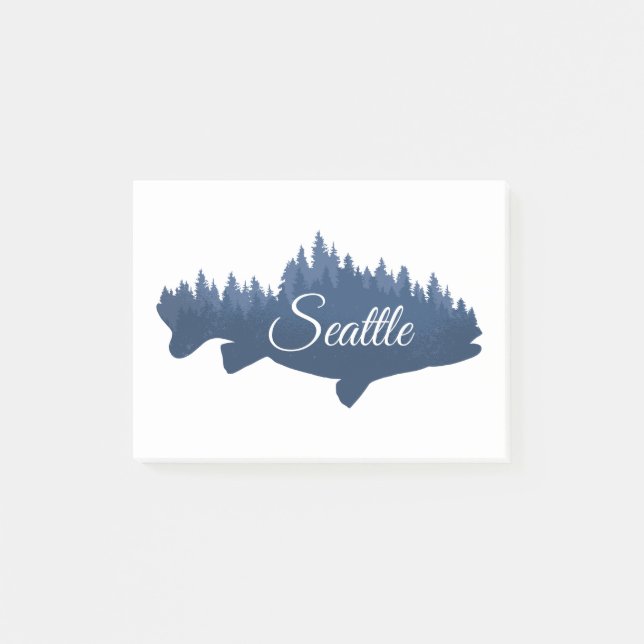 Bloco De Notas Floresta de Salmão de Seattle (Frente)