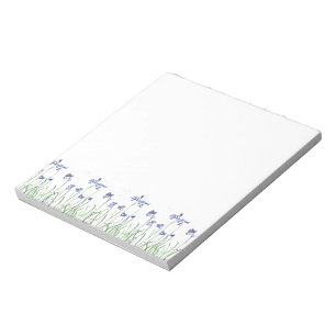 Bloco De Notas Floresta floral azul-aquosa