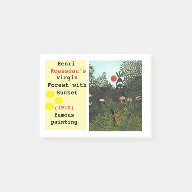 Bloco De Notas Floresta Virgem Bela de Henri Rousseau (Frente)