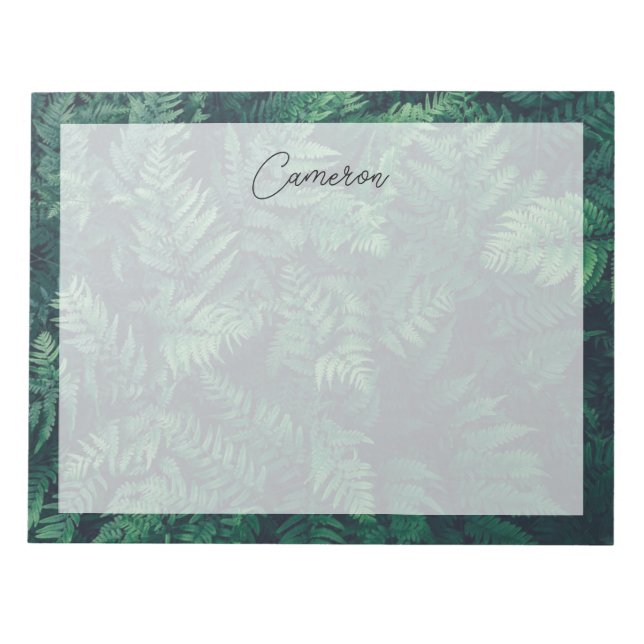 Bloco De Notas Florestas | Ferns De Madeira (Frente)