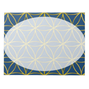 Bloco De Notas Flower of Life / Blume des Lebens - Border gold
