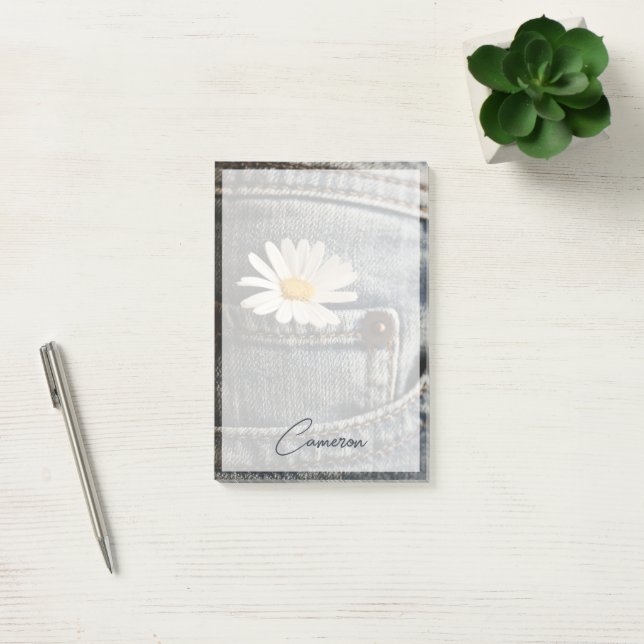 Bloco De Notas Flowers | Daisy in Jeans Pocket (Escritótio)