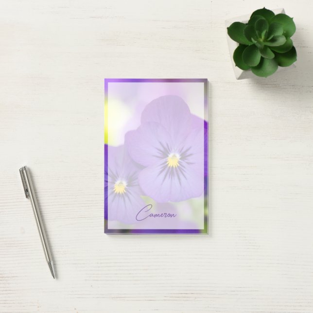 Bloco De Notas Flowers | Purple Pansies (Escritótio)