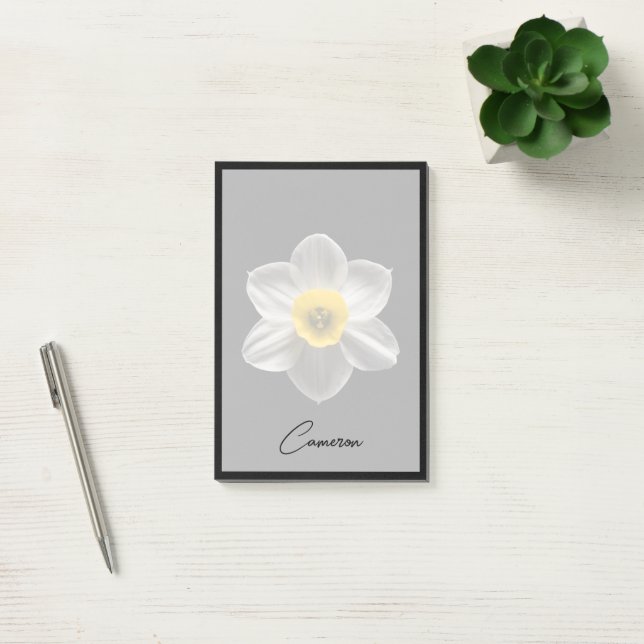 Bloco De Notas Flowers | White Daffodil Flower (Escritótio)