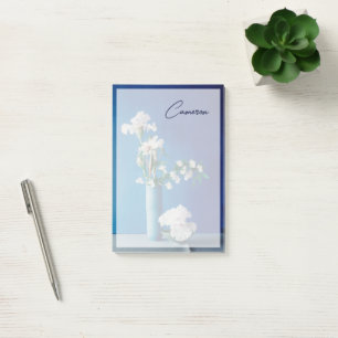 Bloco De Notas Flowers White Iris in Vase