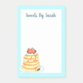 Bloco De Notas Fluffy Pancakes Com Xarope, Fruta E Creme De Mapea