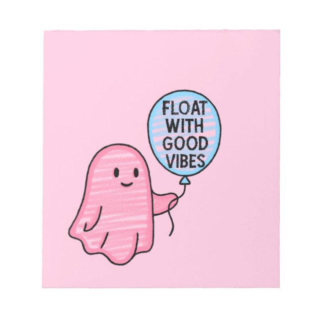 Bloco De Notas Flutuar com boas vibrações, fofo design (Frente)