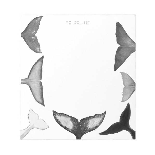 Bloco De Notas Fluxo De Baleia Personalizado Para Fazer Ilustrado (Frente)