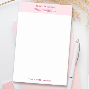 Bloco De Notas Fofo Minimalista Rosa Da Mesa De
