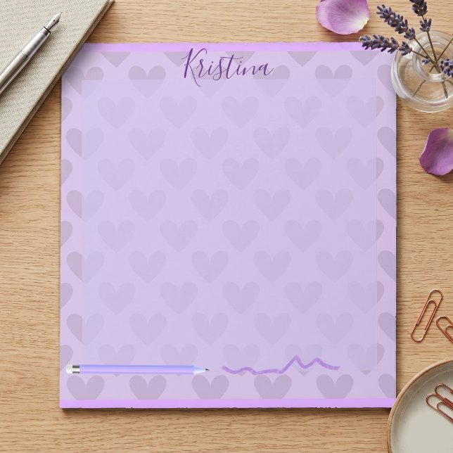 Bloco De Notas Fofo Pastel Chic Lavanda Personalizado (Criador carregado)