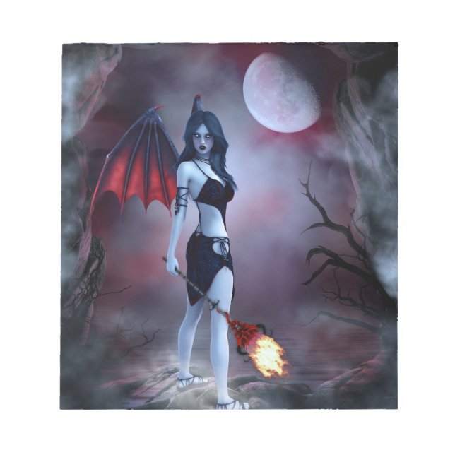 Bloco De Notas Fogo da Lua Succubus (Frente)