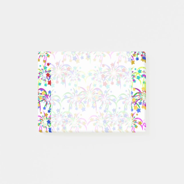 Bloco De Notas Fogos de artifício e estrelas (Frente)