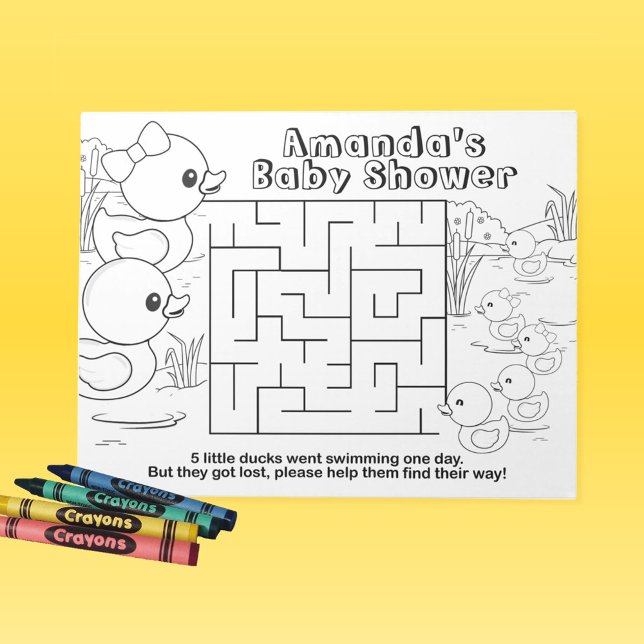 Bloco De Notas Folha de Atividade de Mazda de Chá de fraldas de P (Rubber Duck Baby Shower Kids Coloring Sheets for Girl or Boy Pack of 40)