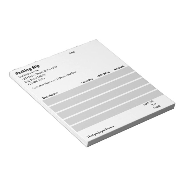 Bloco De Notas Folha de Embarque Empresarial Preto Branco Cinza C (Inclinado)