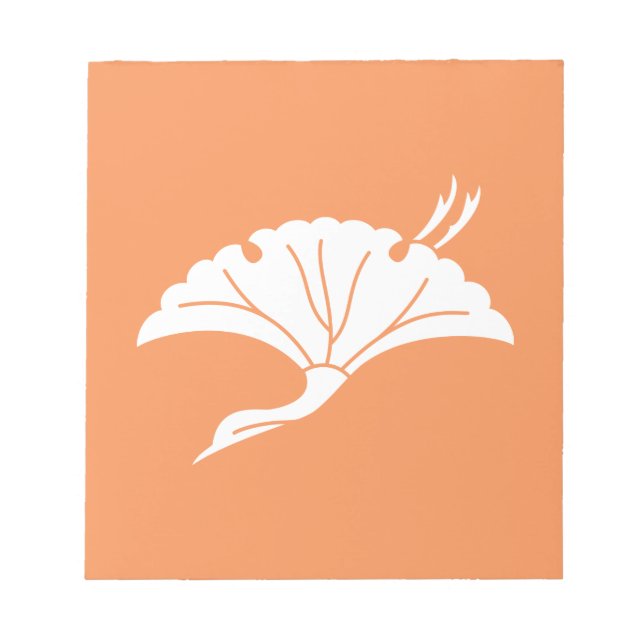 Bloco De Notas Folha de ginkgo em forma de grou (Frente)