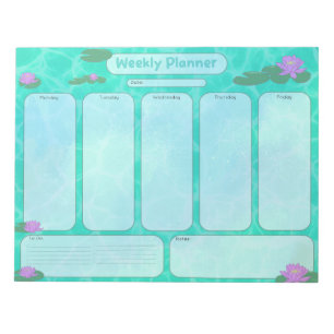 Bloco De Notas Folha de Lily Cute Pad Semanal Planner de segunda 
